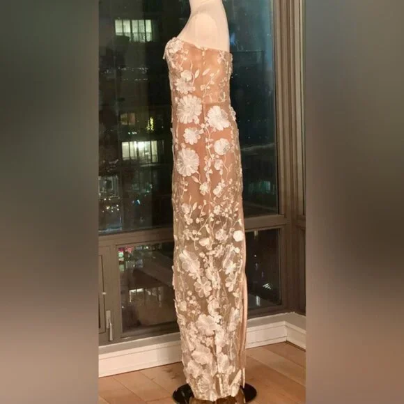 🆕 BRONX & BANCO 🧿 NWOT Jasmine Blanc Bridal Maxi Dress, Sz L US 8 - Picture 8 of 16